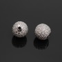 Bead Ball 10mm inlaid cubic zirkonia, color platinum
