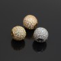 Bead Ball 10mm inlaid with cubic zirkonia, gilding 18K