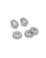 Бусина Рондель 6.5:2мм с фианитами, родиевое покрытие