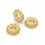 Brass Micro Pave CZ Flat Round Rondelle Beads 10:2.5mm, 18K gold plated
