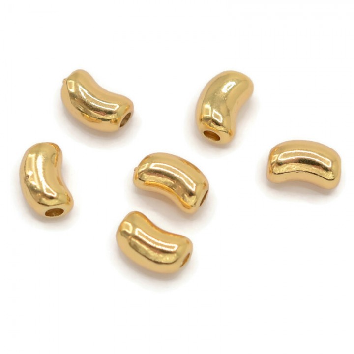 Brass irregular shaped beads, 5 pieces