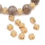 Bead Clover 5mm 10 pieces, gold plated 18K