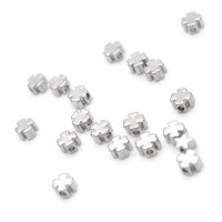 Бусина Клевер 5мм 10 штук, родиевое покрытие