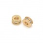 Spacer 6:3.5mm with cubic zirkonia, 1 piece
