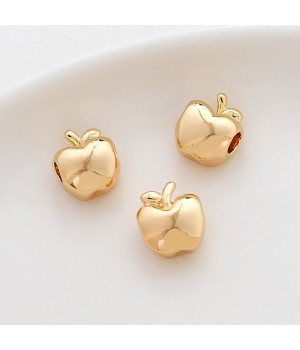 Brass Apple bead 10mm, 1 piece