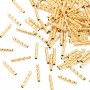 Bead Tube 10mm 10 pieces, gold plated 18K