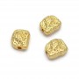 Meteorite bead of irregular shape 11.5:9.5mm brass, 1 piece