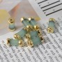 Bamboo bead 12.5mm glass 18K gold plated, 1 piece