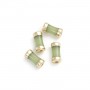 Bamboo bead 12.5mm glass 18K gold plated, 1 piece