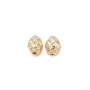 Oval Brass Beads 8.5mm cubic zirconia, 18K gold plated