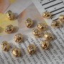 Oval Brass Beads 8.5mm cubic zirconia, 18K gold plated