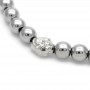 Oval Brass Beads 12mm cubic zirconia, platinum plated