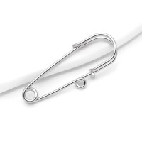 Булавка 1 петелька 40мм(основа для броши), родиевое покрытие