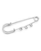 Base para broche 55mm con 3 bucles, baño de platino