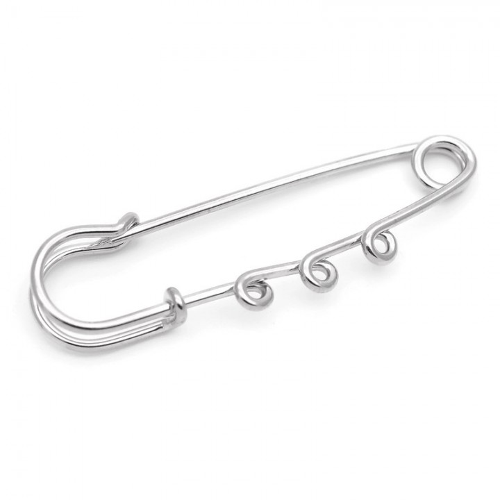 Base para broche 55mm con 3 bucles, baño de platino