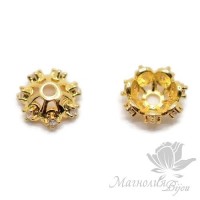 Casquilla "Carrusel 8mm" estilo micro pave, dorado
