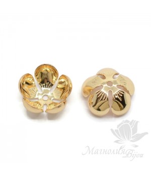 Cap for Lotus beads, 18K gold plated