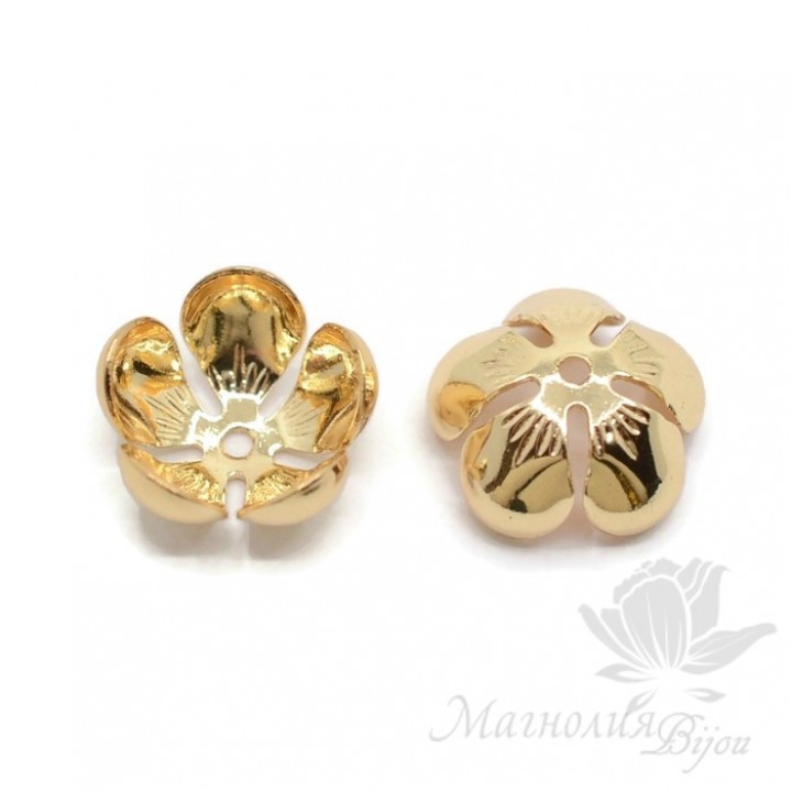 Cap for Lotus beads, 18K gold plated