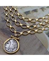 Oval braided link Chain 50cm, 18K Gold Plated