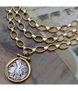 Oval braided link Chain 50cm, 18K Gold Plated