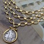 Oval braided link Chain 50cm, 18K Gold Plated