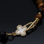 Brass Togle clasp Clover with mother of pearl, 18K gold plated