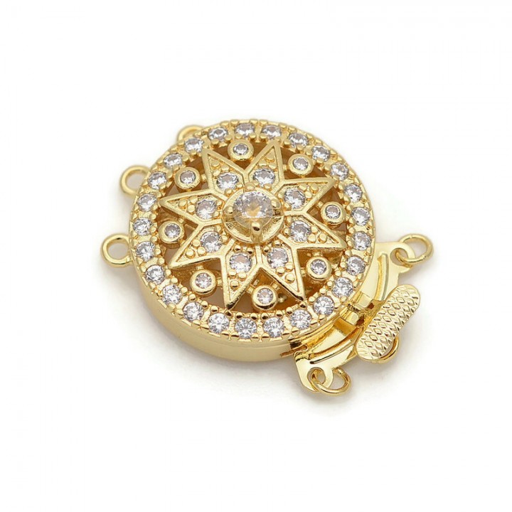 3-strand Mandala clasp, 18 carat gold plated