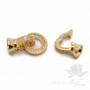 Clasp Ring 11mm inlaid with cubic zirkonia, gilding 18K