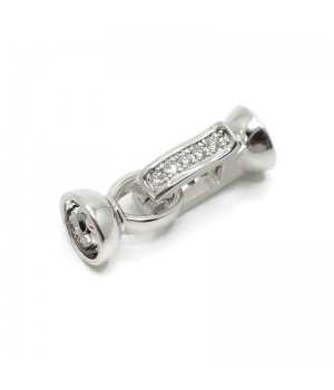 Clasp for bracelet or necklace, rhodium plated