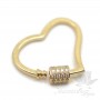 Carabiner screw Heart for chain or necklace, gilding