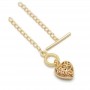 Toggle clasp with pendant Heart Volumetric, 18K gold plated