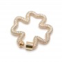 Clover screw clasp, 18K gold plated