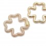 Clover screw clasp, 18K gold plated