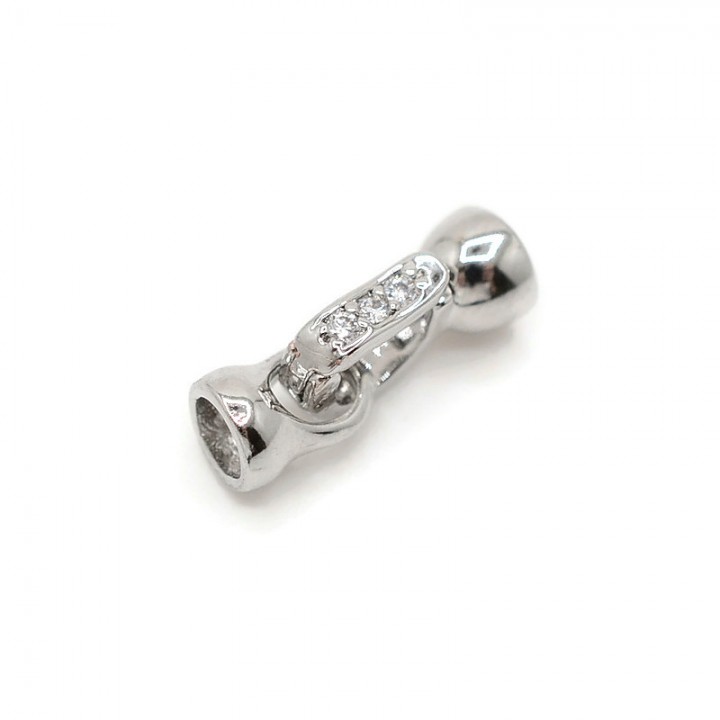 Small clasp 12mm for bracelet or necklace, platinum color