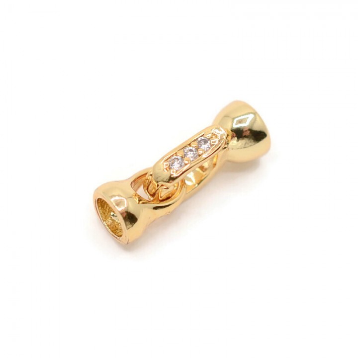 Small clasp 12mm for bracelet or necklace, 18k gold plated