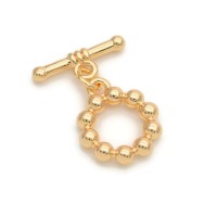 Round Brass Toggle Clasps Balls 18K Gold plated