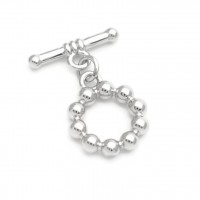 Round Brass Toggle Clasps Balls platinum plated