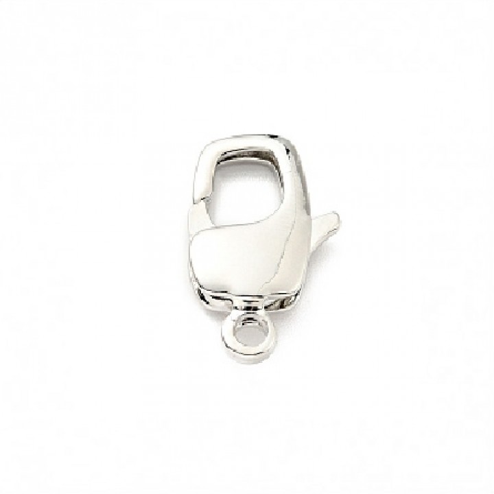 Brass Lobster Claw Clasps 20mm, rhodium plated