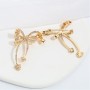 Bow clasp-brooch with zircons for necklace, 14K gold plated