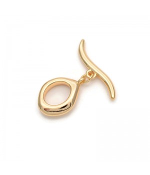 Тогл овальный Асимметрия, позолота 18К