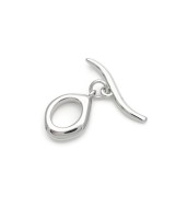 Тогл овальный Асимметрия, родиевое покрытие