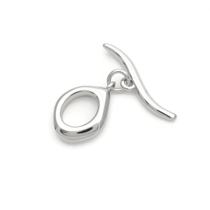 Тогл овальный Асимметрия, родиевое покрытие