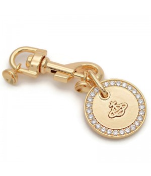 Juego para collar o pulsera estilo Vivienne W., baño de oro de 18K