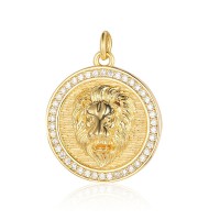 Colgante Lion 22mm, dorado 18K