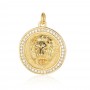 Lion charm pendant 22mm, 18K gold plated