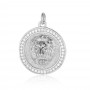 Lion charm pendant 22mm, platinum plated