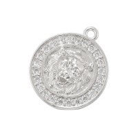 Colgante Lion 16mm, baño de rodio