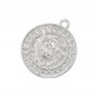 Lion charm pendant 16mm, platinum plated