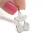 Bail pendant Bear Toes with a heart, platinum color