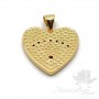 Heart pendant red enamel, 18 carat gold plated